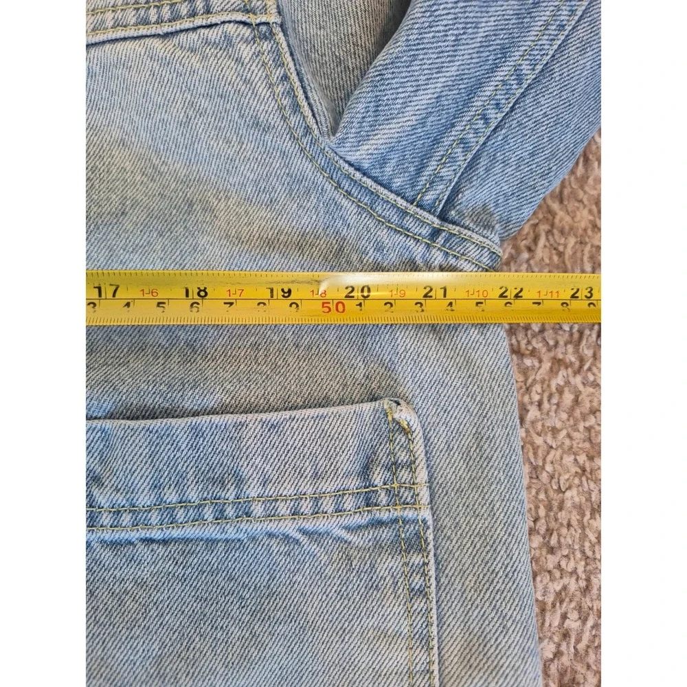 Free People Jasmine Denim Jacket Light Cropped Raw Hem Blue Size Small - Picture 7 of 9